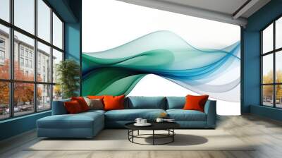 Gracefully curving forms in transparent colors Wall mural