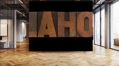 the word Oklahoma in old wood type Wall mural