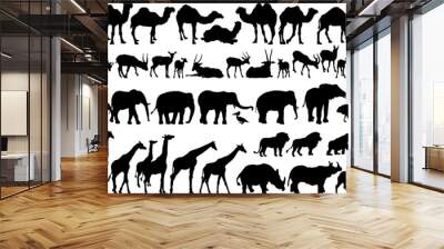 african animals silhouettes Wall mural