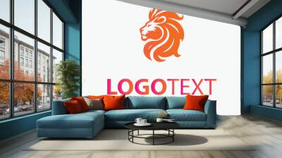 Elegant Lion Logo Wall mural