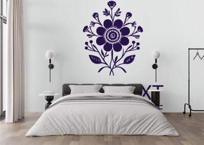 Floral Camera Logo Illustrations Wall mural