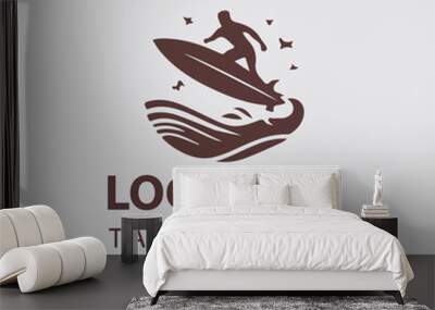 Surfing Logo Wall mural