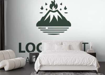 Volcano Mountain Logo Wall mural