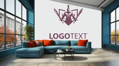 Warrior Logo illustrations Wall mural