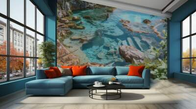 a bay with glass-clear water with carolls  Wall mural