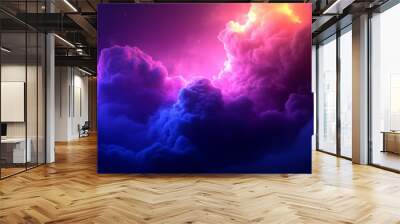 background with pink and blue clouds Wall mural