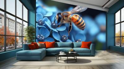 bee on flower Wall mural