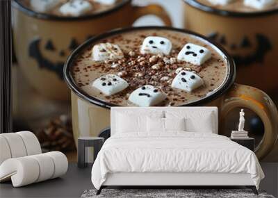 bowl of oatmeal with chocolate Wall mural