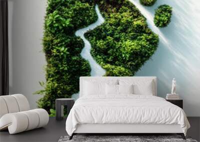 Green forest in the shape of a foot Wall mural