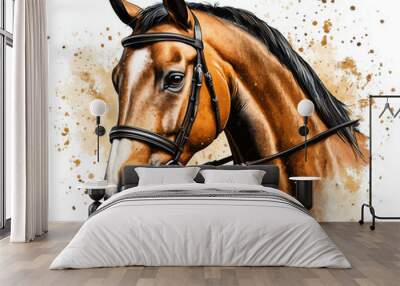 portrait of a brown horse Wall mural