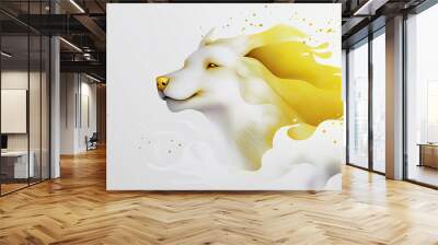 watercolor illustration of a wolf Wall mural