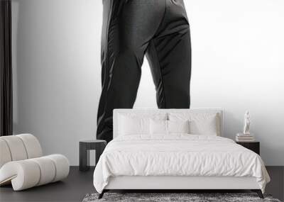 Trouser pant mockup, isolated on transparent background. Trouser pant design for sportswear and sweat pants mockup. Blank joggers mockup. Wall mural