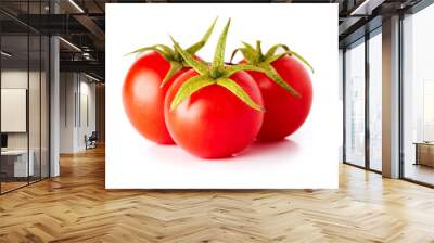 Fresh ripe organic tomatoes isolated on white background Wall mural