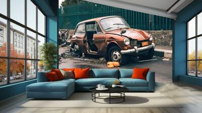 Traffic accident Wall mural