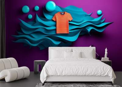 Trendy beachwear flat design top view summer style theme animation Analogous Color Scheme Wall mural