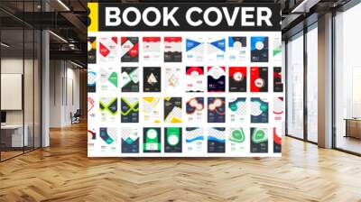 big mega Set of 48 collection corporate business book cover design template. double sided business Company book cover design bundle with unique shape. book cover big bundle design template. Wall mural