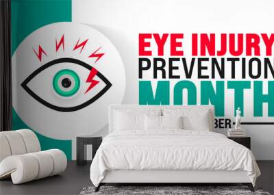 Eye Injury Prevention Month background or banner design template is observed every year in October. Holiday concept. Template for card, poster, placard, template. eps 10 Wall mural