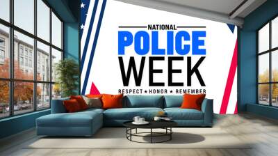 May is National Police Week background template. Holiday concept. use to background, banner, placard, card, and poster design template with text inscription and standard color. vector illustration. Wall mural