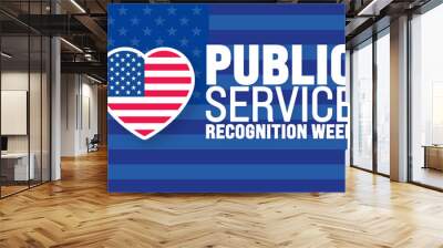 May is Public Service Recognition Week background template. Holiday concept. use to background, banner, placard, card, and poster design template with text inscription and standard color. vector Wall mural