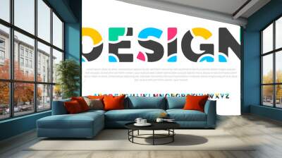 Modern creative minimal abstract digital colorful alphabet font design template set. Minimal Fashionable technology typography, Creative urban sport fashion futuristic font design. vector illustration Wall mural