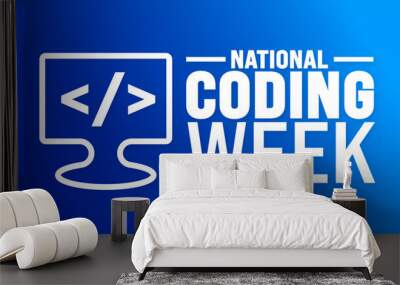 National Coding Week is observed every year in September. Holiday concept. Template for background, banner, card, poster, placard, design template with unique shapes with standard color. Wall mural