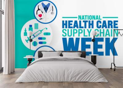 National Health care Supply Chain Week background or banner design template is observed every year in October. Holiday concept. Template for card, poster, placard, template. eps 10 Wall mural