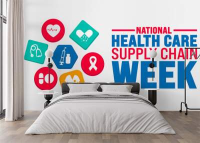 National Health care Supply Chain Week background or banner design template is observed every year in October. Holiday concept. Template for card, poster, placard, template. eps 10 Wall mural