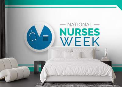 National Nurses Week background or banner design template celebrated in may Wall mural