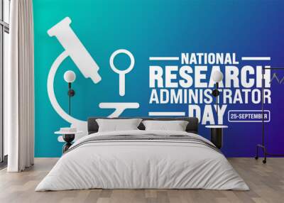 National Research Administrator Day background or banner design template. Holiday concept. Template for background, banner, card, poster, placard, design template with unique shapes. Wall mural