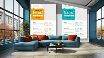 Tour and Travel flyer. travel flyer. tour and travel flyer or Brochure Template Business concept.  Flyer design for Tour and Travel Business concept. Wall mural