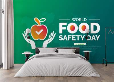 World Food Safety Day background or banner design template. apple vector. vector illustration. Wall mural