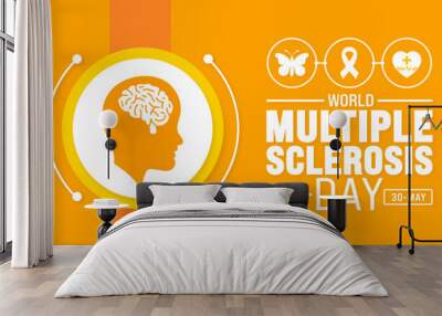 World MS day or multiple sclerosis Day background template. Holiday concept. use to background, banner, placard, card, and poster design template with text inscription and standard color. vector Wall mural