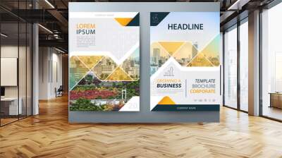 Annual report brochure flyer design, Leaflet presentation, book cover templates, layout in A4 size.  Wall mural