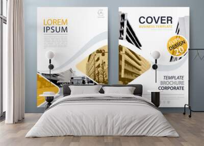 Annual report brochure flyer design, Leaflet presentation, book cover templates, layout in A4 size. vector. Wall mural