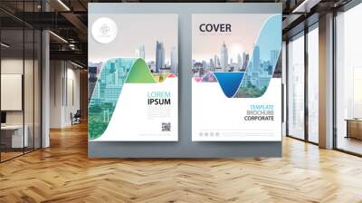 Annual report brochure flyer design template vector, Leaflet, presentation book cover templates, layout in A4 size Wall mural