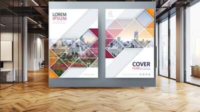 Annual report brochure flyer design template vector, Leaflet, presentation book cover templates, layout in A4 size Wall mural