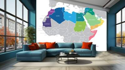 Map of Arab League. Wall mural