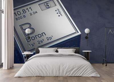 Boron. Element 5 of the periodic table of chemical elements.  Wall mural