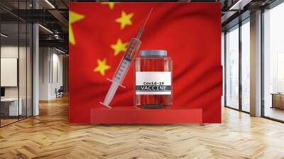 Covid-19 vaccine created by China. Wall mural