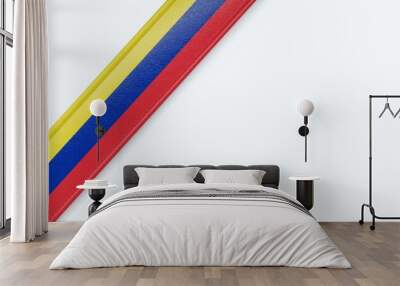 Leather strip with the flag of Venezuela. Wall mural