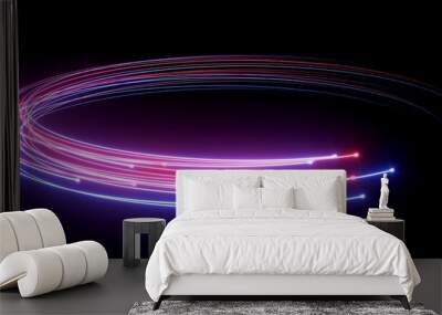 Particles traveling at high speed. Data transfer concept.  Wall mural