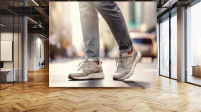 A man walking by wearing Casual Shoes Wall mural