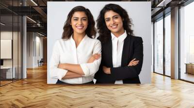 Beautiful indian businesswomen on white background Wall mural