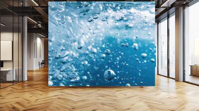 Blue water filled with air bubbles Wall mural