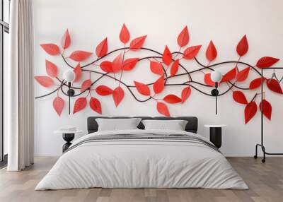 cnc machine flower art on white background Wall mural