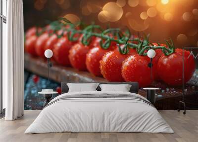 Fresh red tomatoes bunch Wall mural