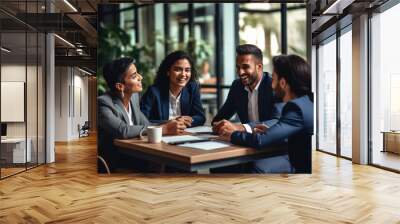 Indian business men working together Wall mural