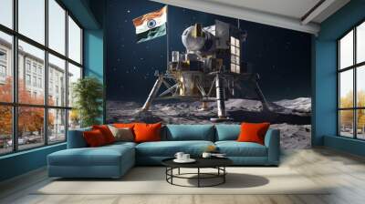 Lander land on moon surface Wall mural