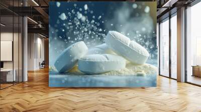 medicine pill with white powder Wall mural