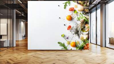 sustainable food on white background Wall mural